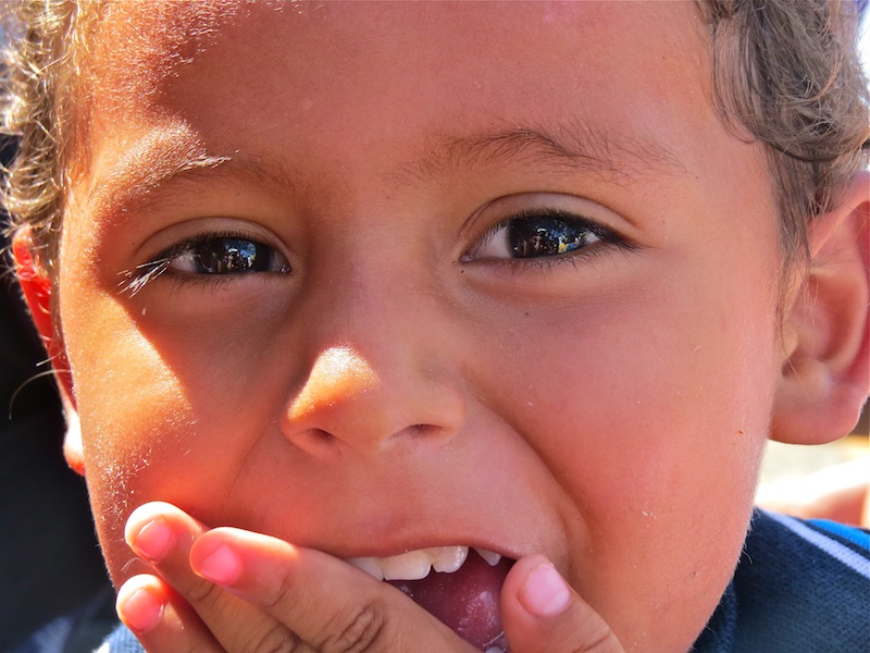 A child at the baseball game