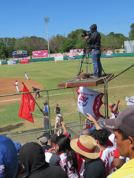 Fans cheering despite the score