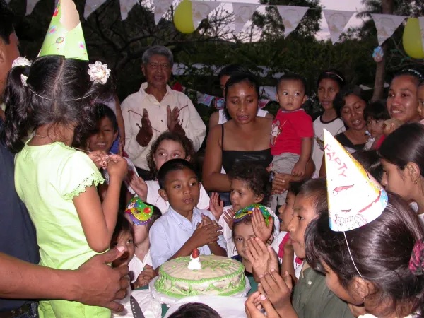 A birthday party celebration on Ometepe